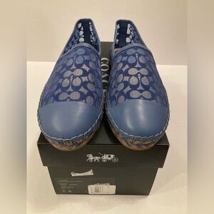 Coach New in Box Size 11B Cleo Espadrille in Stone Blue